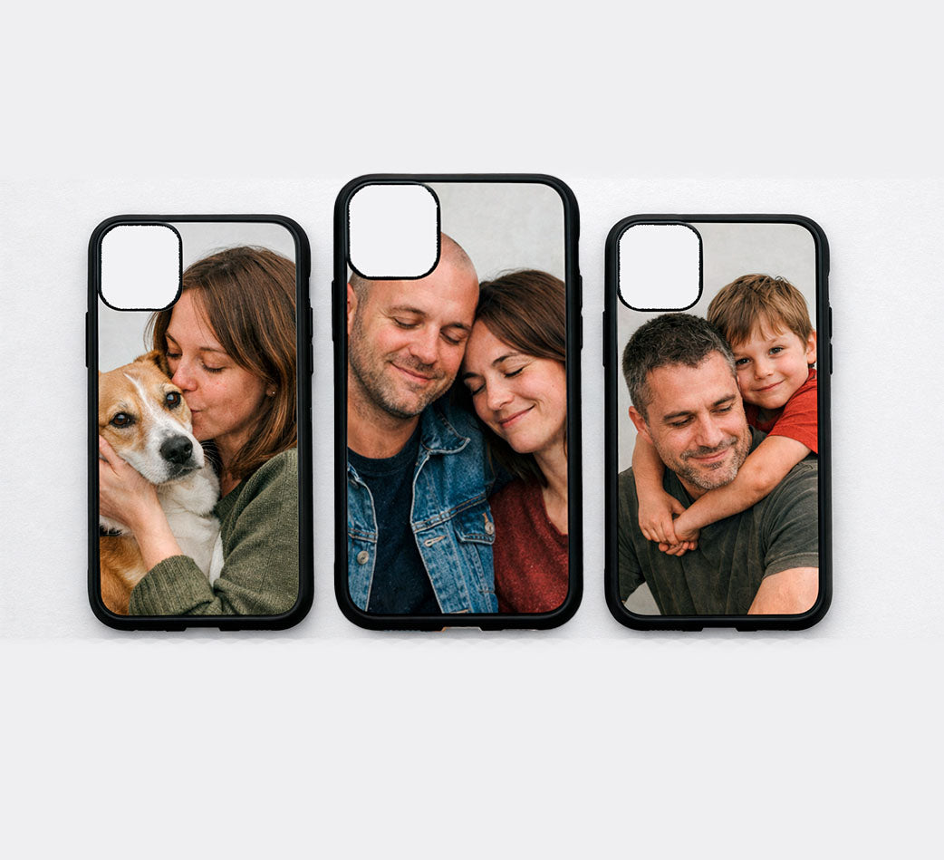 Funda personalizada para celular con foto, ideal como regalo para pareja, familia o mascotas